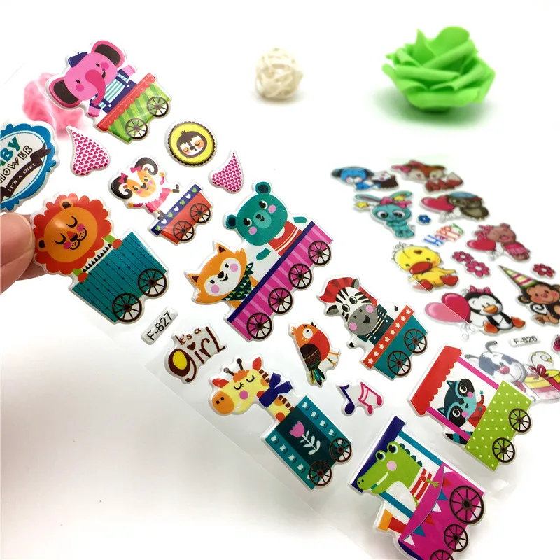 Happyxuan, 12 листов, милые 3D Детские объемные наклейки, скрапбукинг, мультфильм, ферма, животные, детский сад, школа, учитель, награда, игрушки для детей