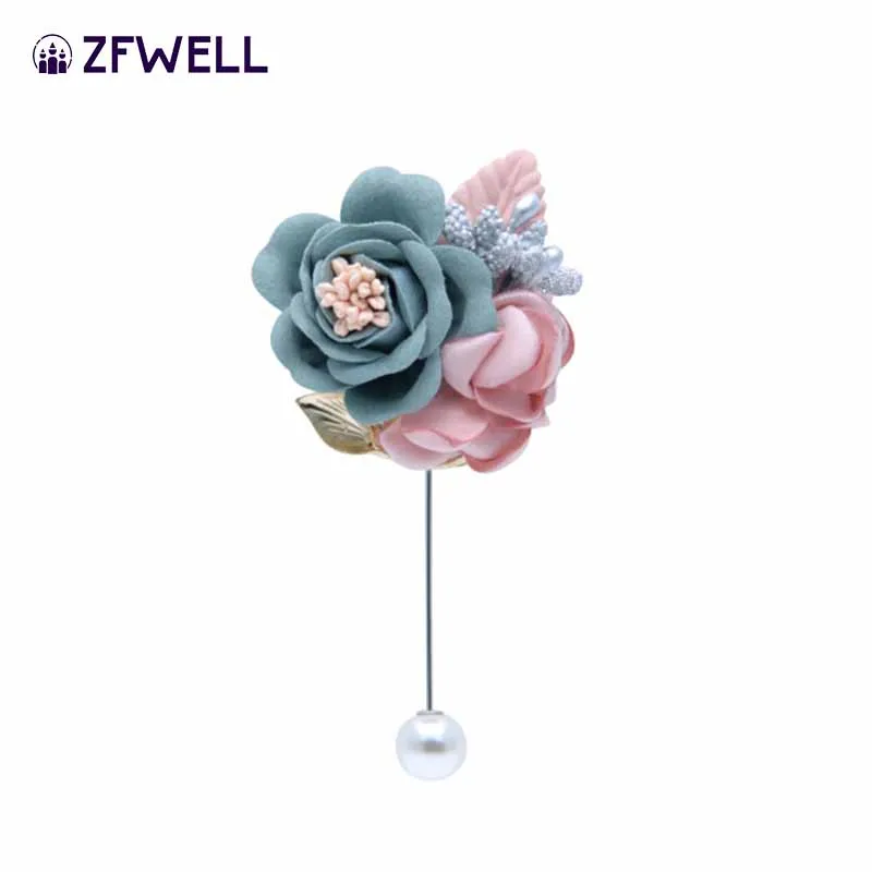 ZFWELL Ins style fabric simulation flower bride bridesmaid group brooch engagement wedding decoration supplies party diy9 | Дом и сад