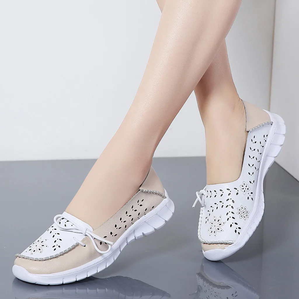 Женская обувь SAGACE на плоской подошве с бантом закругленным носком|Женские