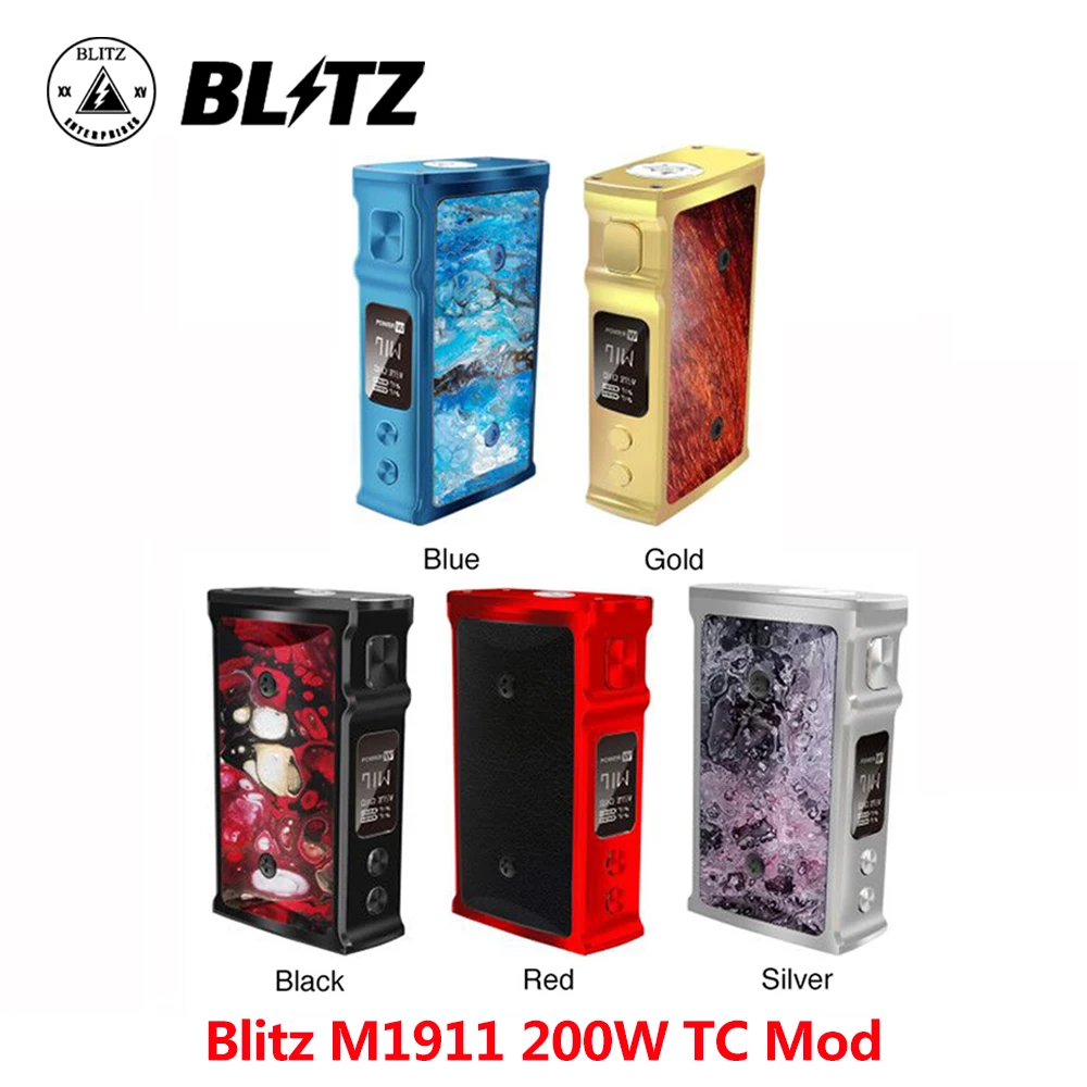 Оригинальная электронная сигарета Blitz M1911 200 Вт TC мод 18650 батареи и 0 91 дюймовый oled