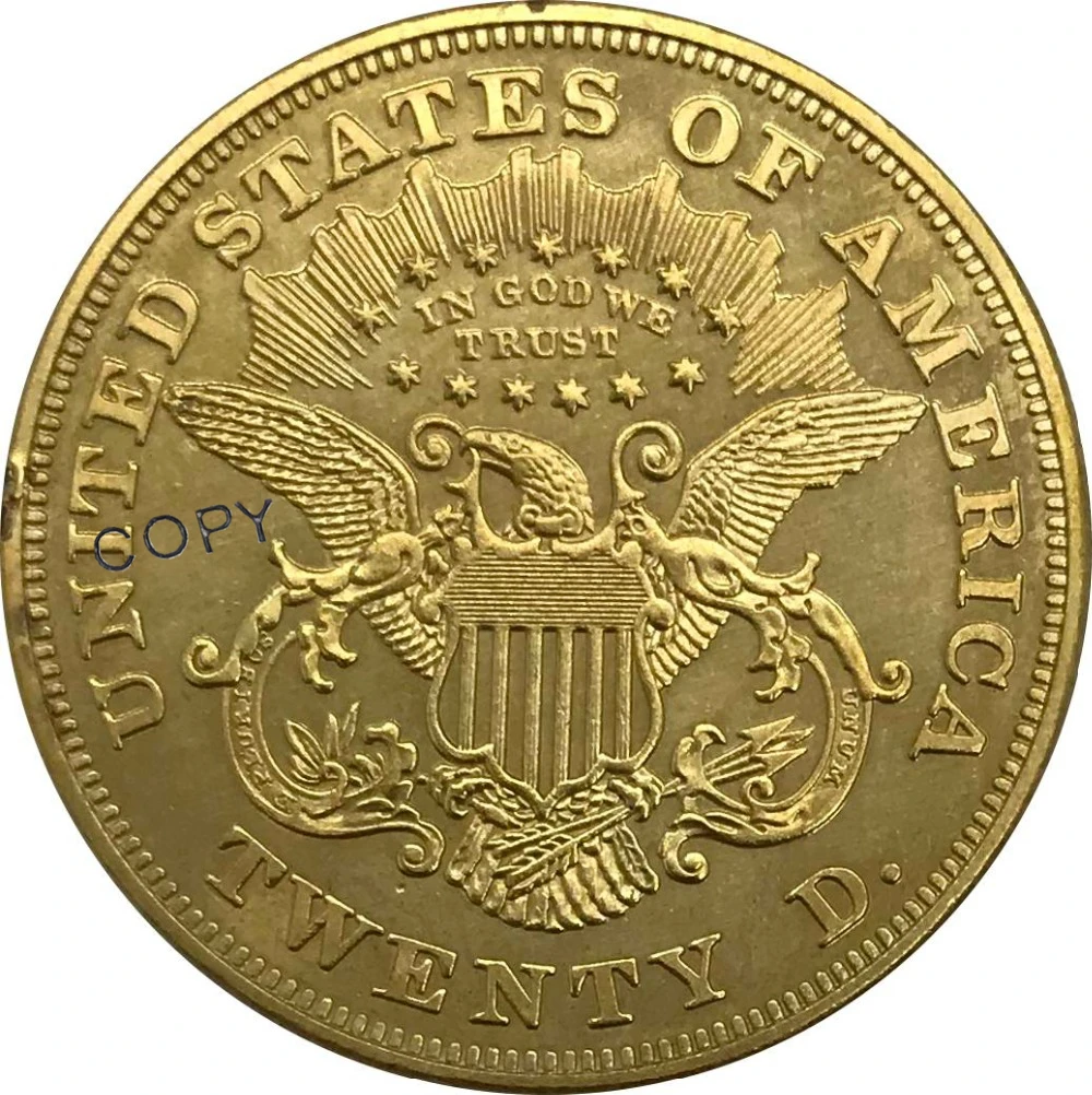 Коллекционные монеты 1875 года в США 20 дюймов долларов голова свободы двойной