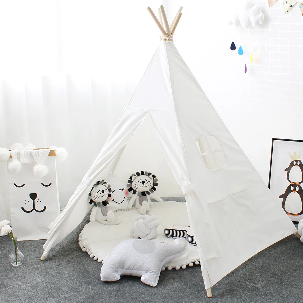 Детская палатка игрушка пять полюсов Холщовый тент индейский вигвам для детской