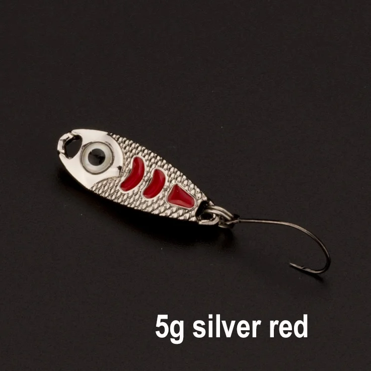 5g silver red Ложка рыболовные приманки 1,5g 3g 5g приманки металлические ложки с блестками, искусственная приманка isca карп рыбалка pesca бас воблер - Цвет: 5g silver red