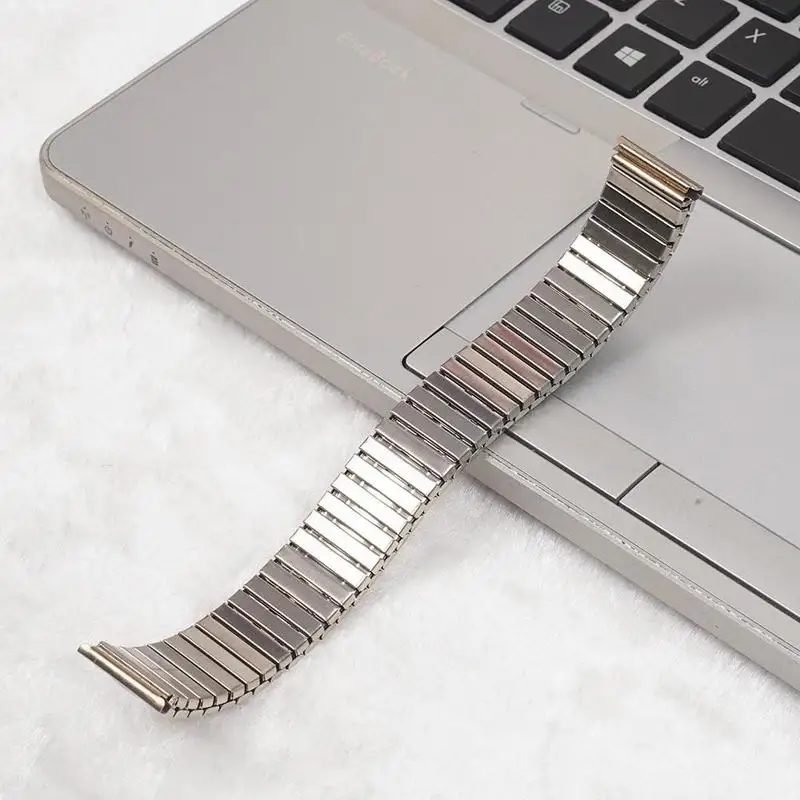 10 12 14 16 18 20 MM Steel Parts Watch Band Strap Silver Metal Watch Bracelets Stretch Expansion Watch Accessories
