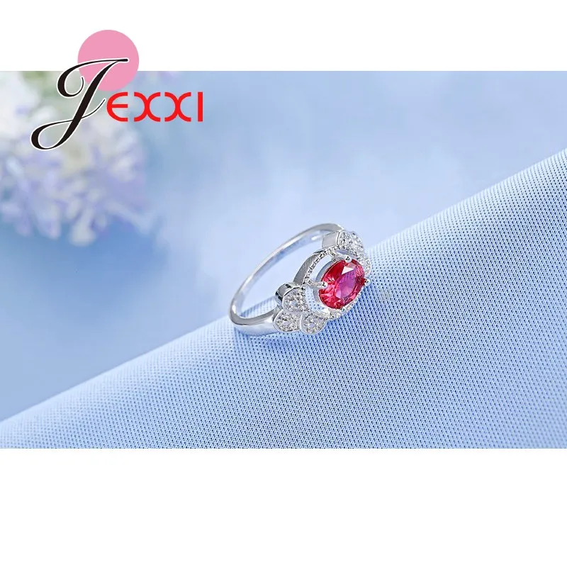 Fashion 925 Sterling Silver Jewelry Clear Rose Pink Crystal Women Wedding Engagement Rings Beautiful Party Accessory | Украшения и