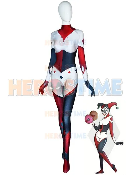 Костюм для косплея Harley Quinn костюм из высококачественного спандекса с 3D принтом