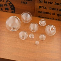 10piece 8 25mm hollow glass ball with one hole round bubble vial glass globe orbs jewelry findings glass locket accessories