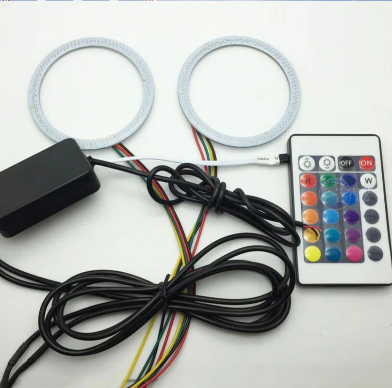 2 шт. автостайлинг RGB COB глаза ангела многоцветные Супер Яркие Водонепроницаемые