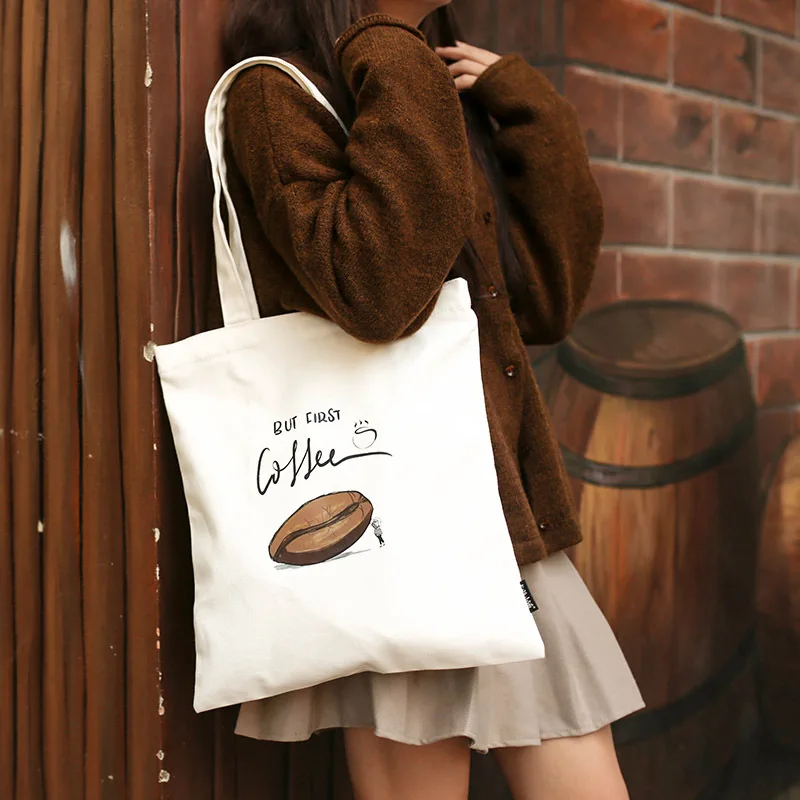 NJ SHOP Холщовая Сумка с буквенным принтом и забавным рисунком кошелек большой