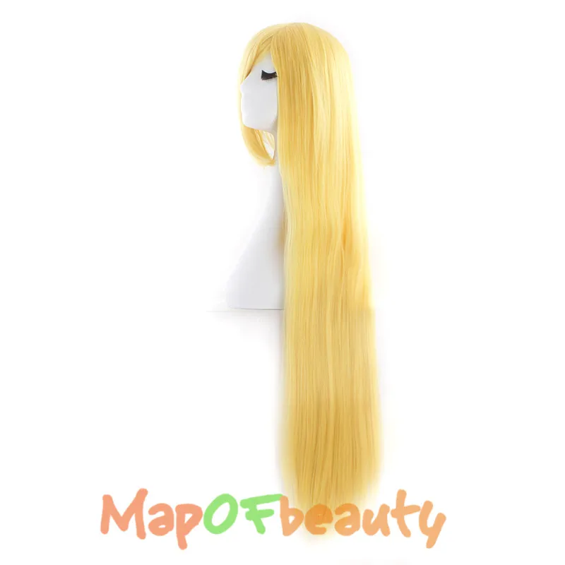 MapofBeauty 40 &quot100 см длинные прямые желтый парик косплэй натуральный Искусственные