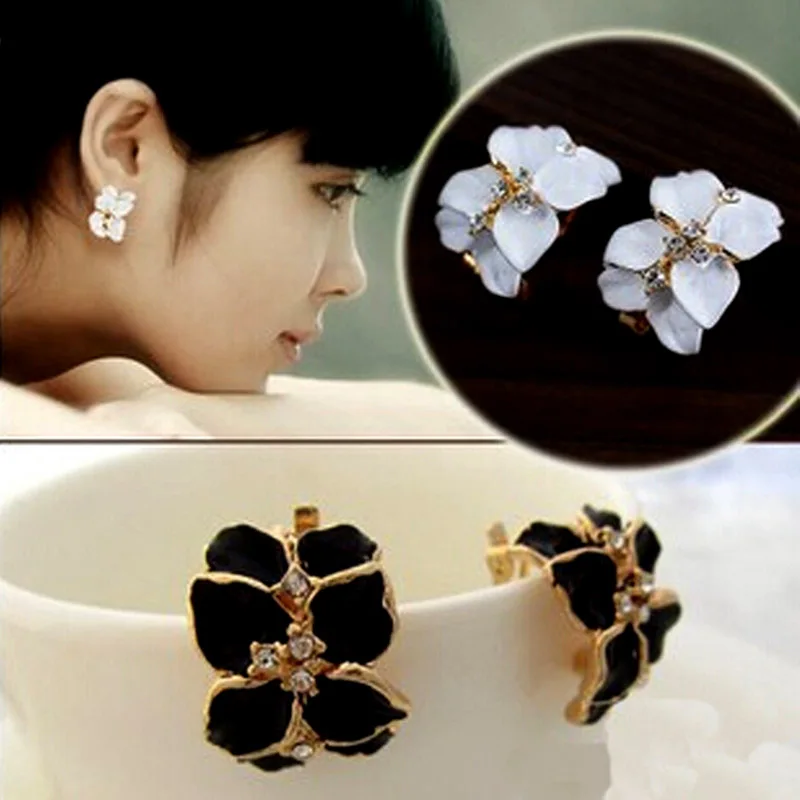 1 пара эмалированных цветочных сережек модные заклепки Ювелирные серьги в