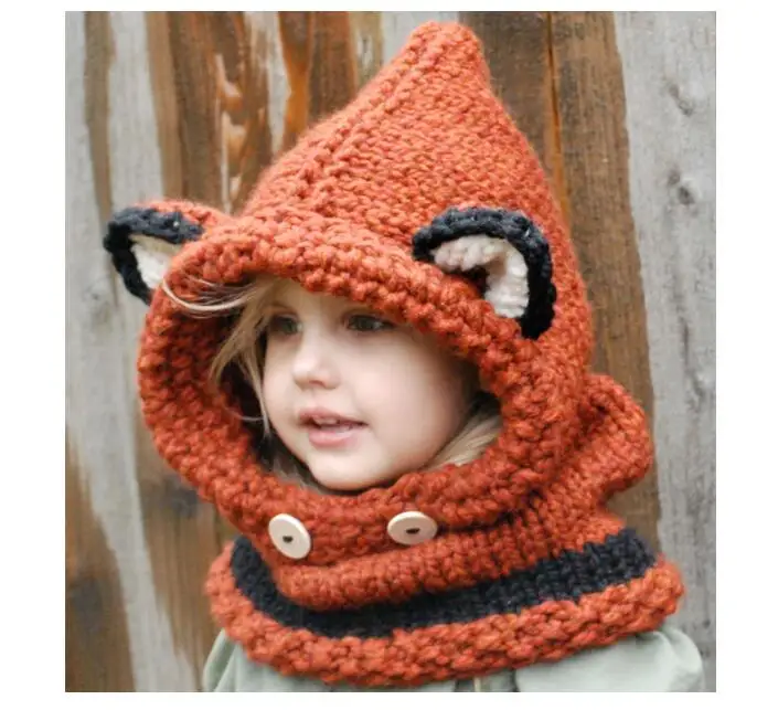 

Chritmas Baby Girls Hats Handmade Kids Winter Hats Wrap Scarf Caps Cute Autumn Children Wool Knitted Hats