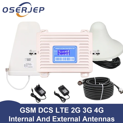 Двухдиапазонный ретранслятор GSM 900 CDMA 850 МГц с ЖК-дисплеем, GSM 2G 3G 4G LTE усилитель сотовой связи, усилитель сотовой связи + LPDA/панельные антенны