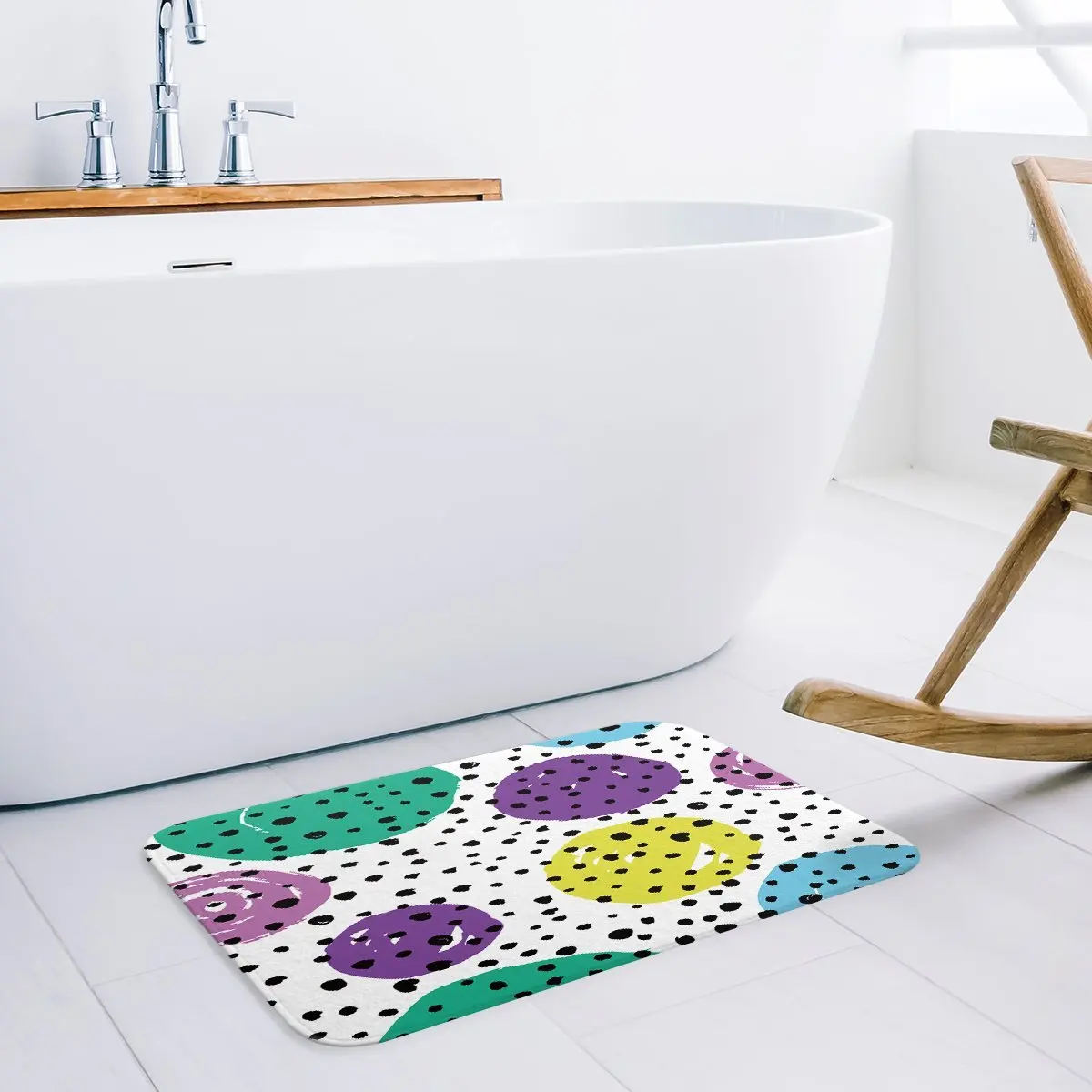 Purple Green Yellow Blue Circular Pattern Design Doormat Welcome Mat Entrance Indoor/Outdoor Door Mats | Дом и сад