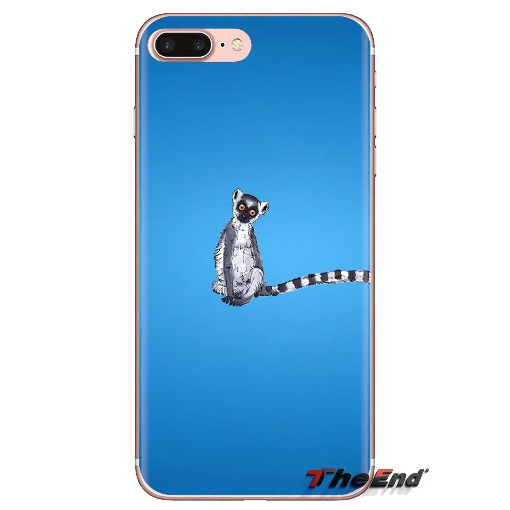 For Samsung Galaxy J1 J2 J3 J4 J5 J6 J7 J8 Plus 2018 Prime 2015 2016 2017 Transparent Soft Shell Covers cute lemur |