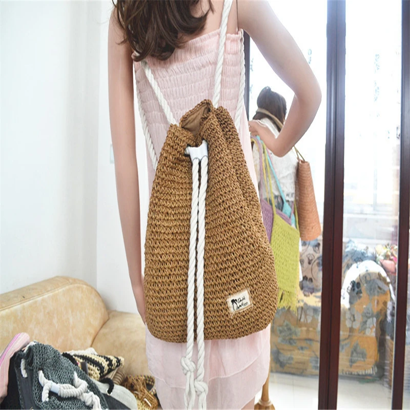 Летняя сумочка из соломы женский рюкзак модный для девочек Mochila дорожная пляжная