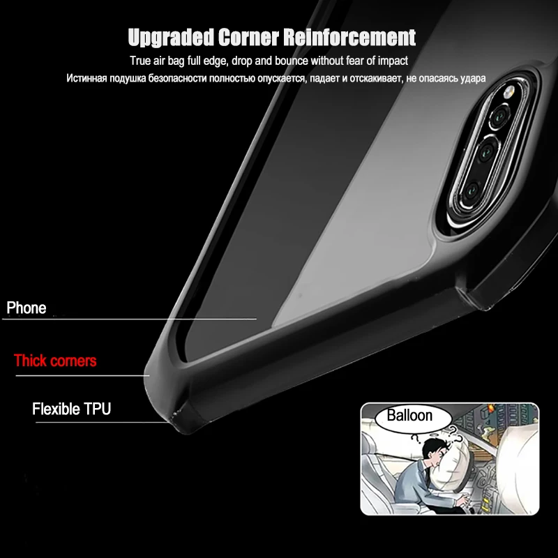 LuckGuard Shockproof Phone Case For Huawei P20 Lite Silicone Edge Transparent Thin Cover Pro Accessories Bag |