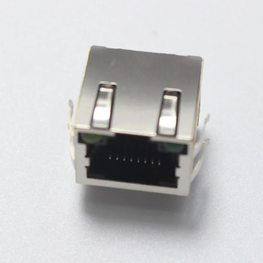 Модульный сетевой разъем RJ45 с прямым углом 2 шт. PCB 56 8P LAN экранированный