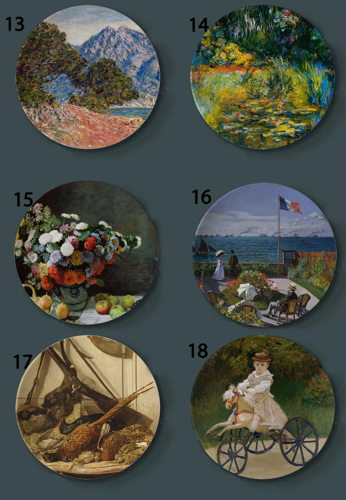 Laude Monet Роспись стен гобелены тарелки керамические домашние декоративные блюдо Отель гостиная фон дисплей масляной живописи тарелки