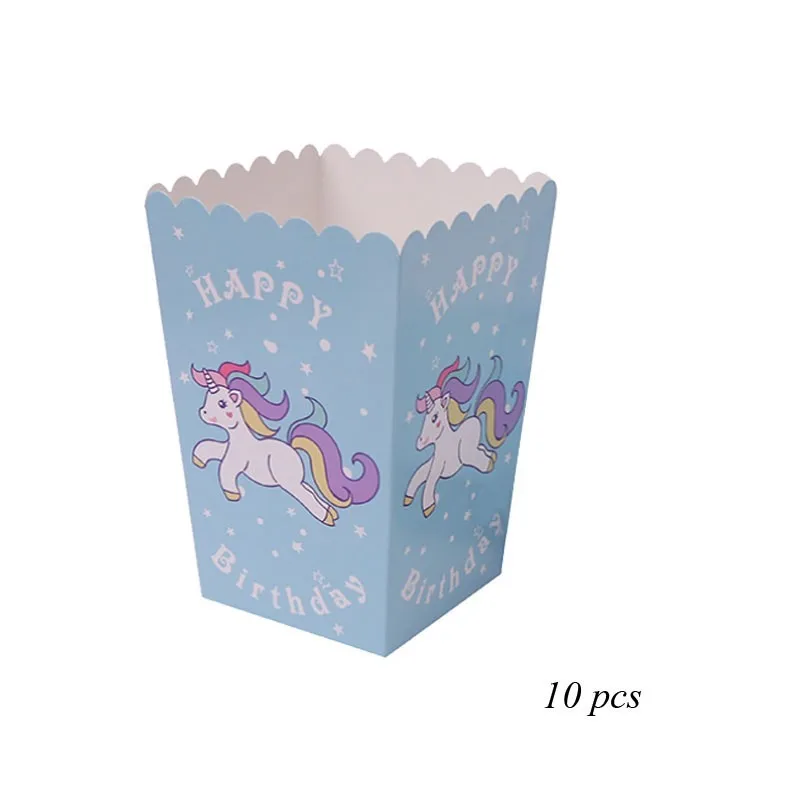 10PCS Blue Boxes 1 компл. Розовый/Синий Единорог вечерние одноразовые посуда бумажный шарик салфетка/тарелка/чашка детский душ детские предметы для украшения дня рождения - Цвет: 10PCS Blue Boxes