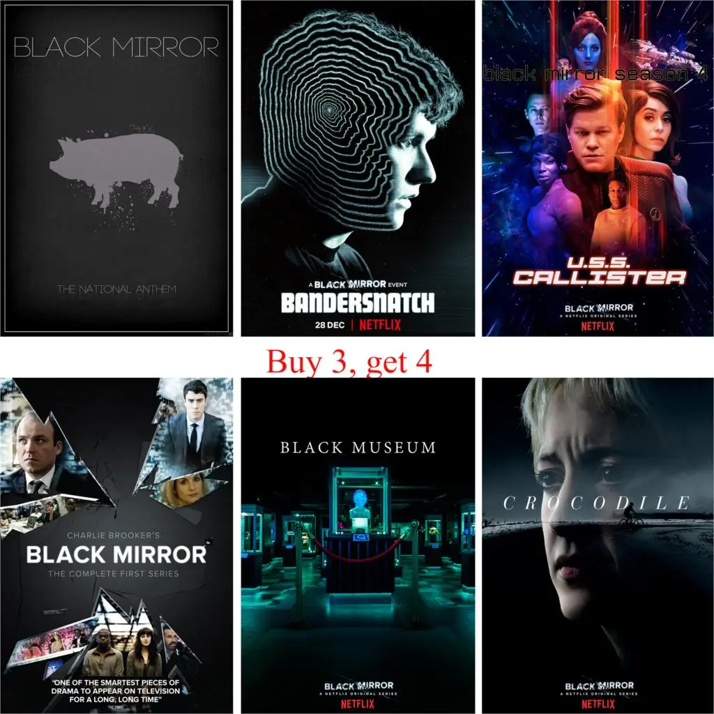 Черные Зеркальные постеры блестящие бумажные принты украшение для гостиной