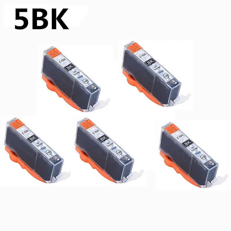 Для Canon PGI-525 CLI-526 полный чернильный картридж совместим с Canon Pixma MG6150 MG6250 MG5350 iX6550 MG5250 iP4850 iP4950 MG8150 - Цвет: 5BK