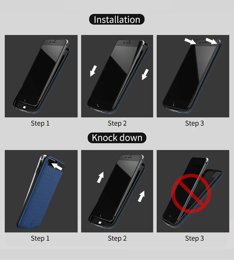 3000/4000 мАч Внешний аккумулятор для телефона для iphone 8 Plus чехол для зарядного устройства для iphone 6 6s 7 Plus чехол для зарядного устройства чехол для зарядки