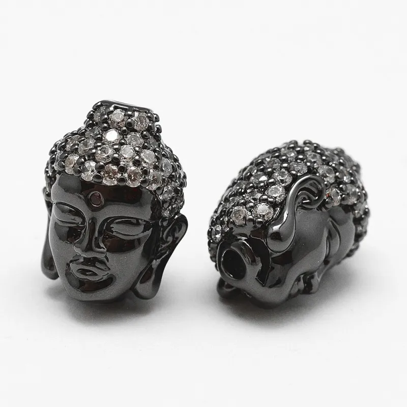 1pcs Brass Micro Pave CZ Beads Grade AAA Cubic Zirconia Chinese Buddha Head 15x11x10mm DIY Jewelry Accessories Making Necklaces | Украшения