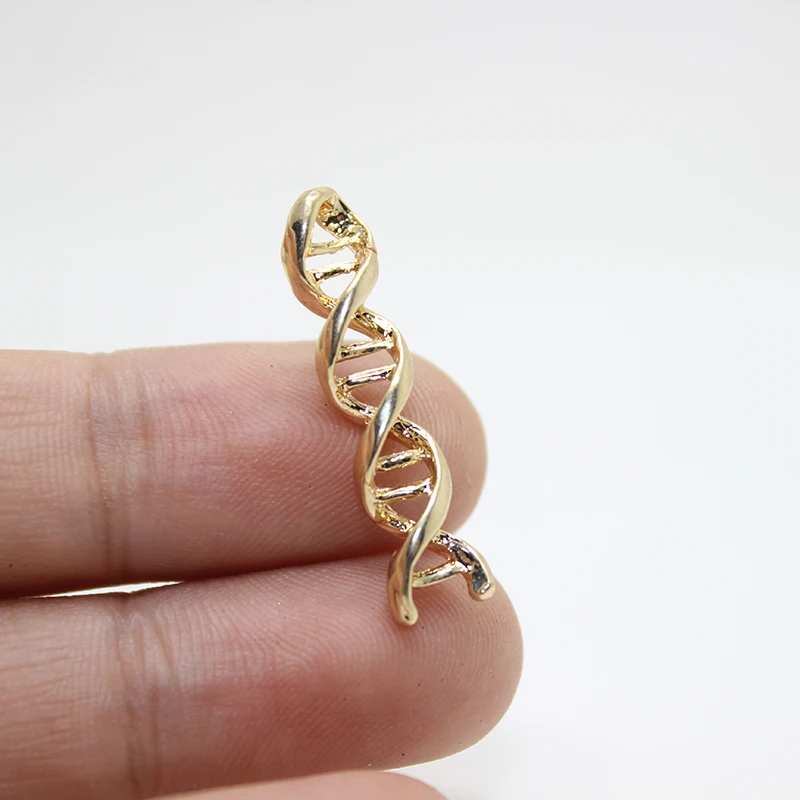 15 шт- спираль амулеты античный серебряный золотой тон 3D наука DNA амулет кулон
