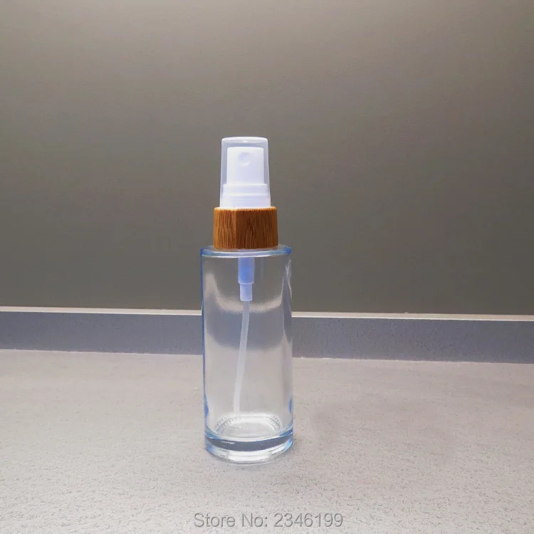50ML 10pcs/lot Empty DIY Bamboo Cosmetic Spray Bottle Glass Clear Container Frosted Matte Liquid Storage | Красота и здоровье