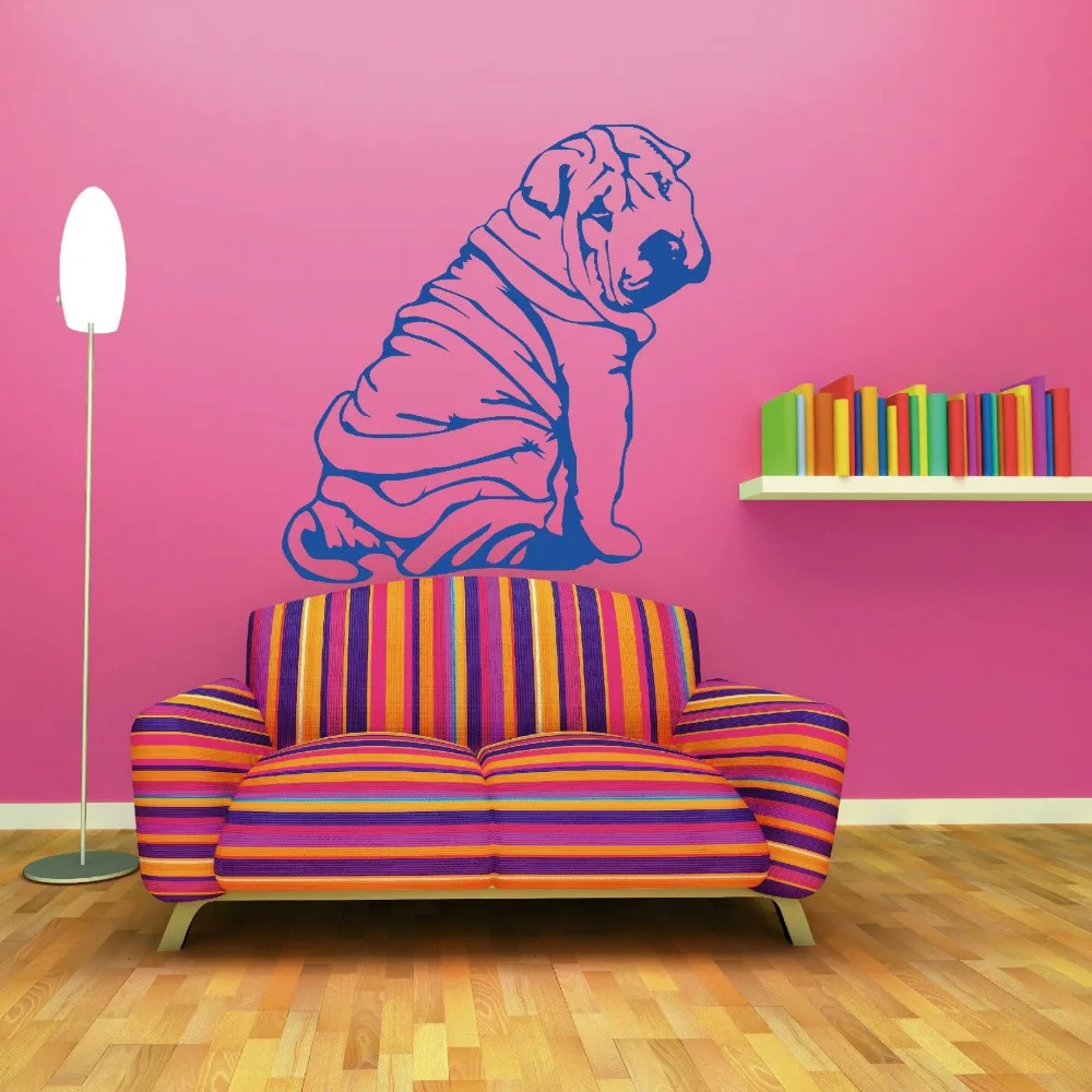 SHAR PEI SHARPEI художественная роспись en виниловая настенная наклейка s autocollant decalque canine