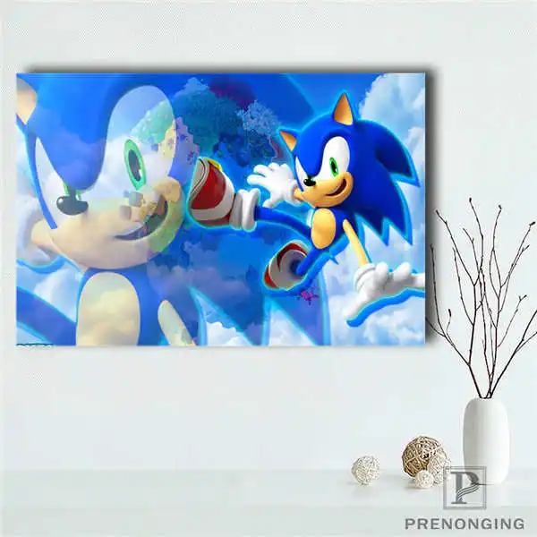 Sonic 3D украшение дома фильм холст для картины на индивидуальный заказ настенный Шелковый плакат ткань печать#191114-221 - Цвет: Золотой