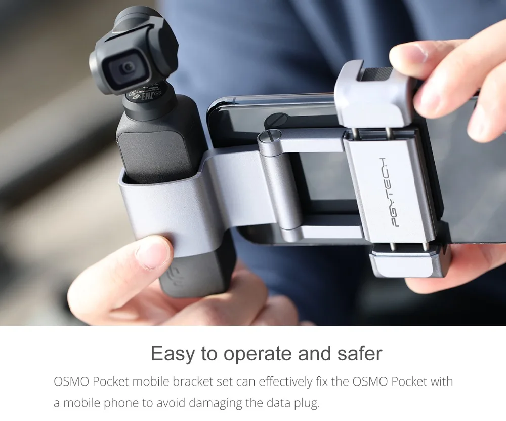 PGYTECH OSMO Карманный держатель для телефона плюс складной алюминиевый кронштейн/Универсальный держатель для телефона с зажимом для DJI OSMO Карманный ручной карданный стабилизатор