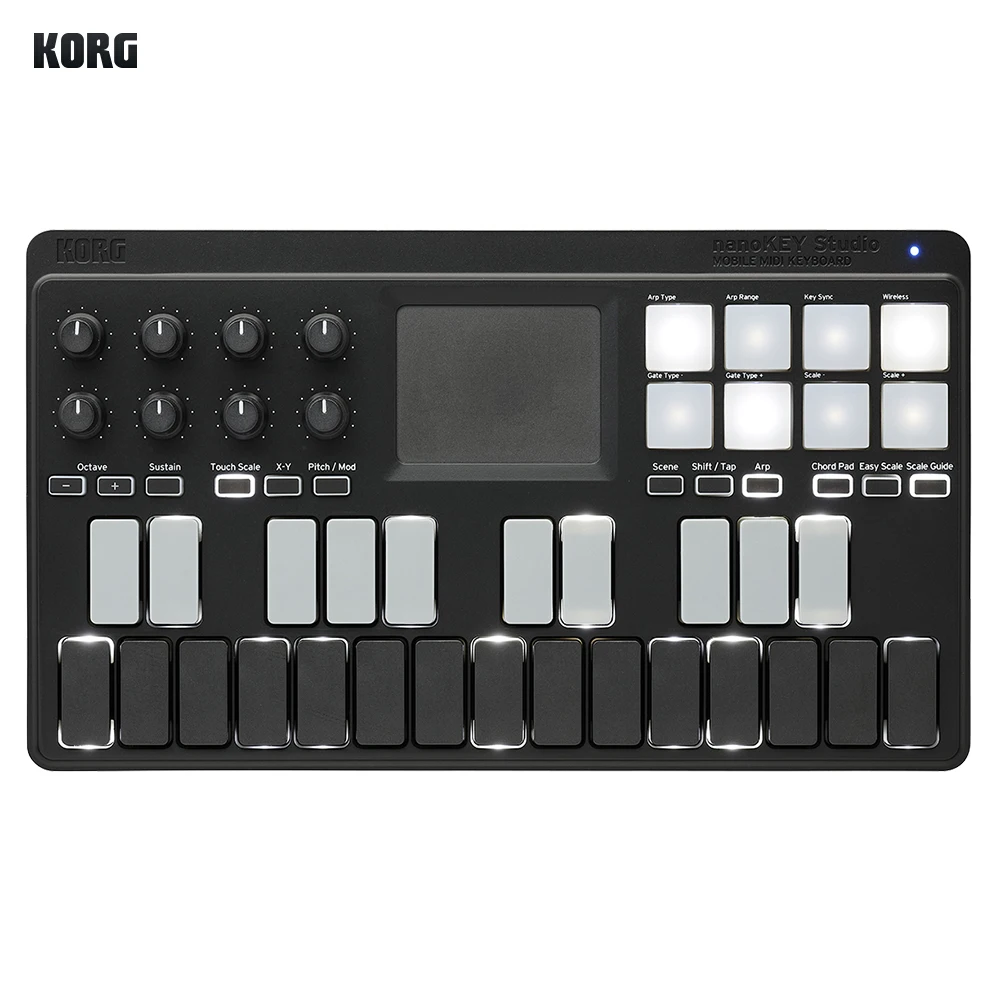 Портативный MIDI контроллер клавиатуры KORG nanoKEY Studio поддерживает Беспроводное