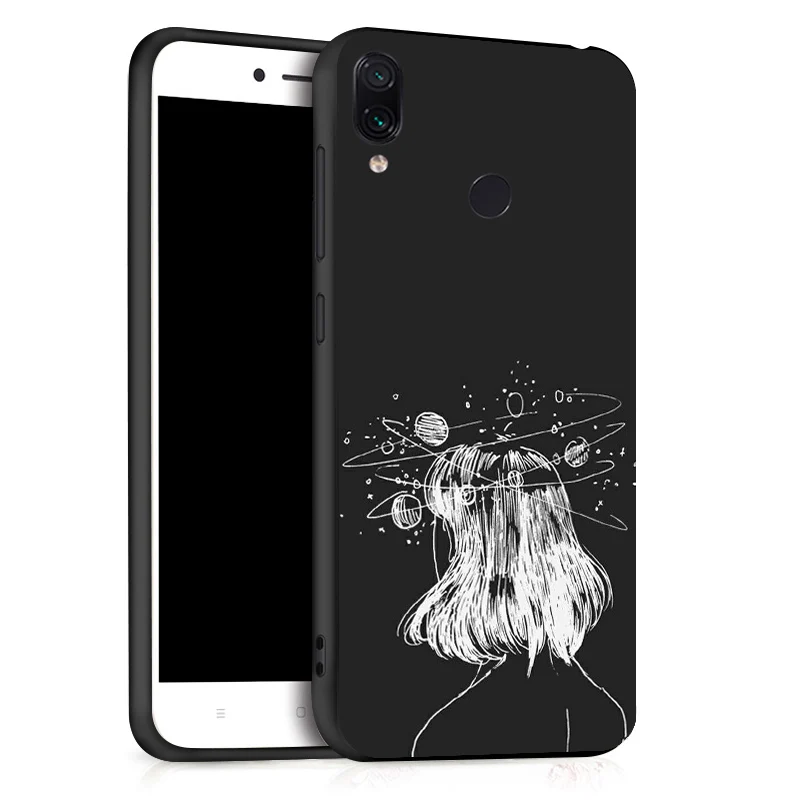Case For Xiaomi Redmi Note 7 5 Pro 8 Cases Coque 3D DIY Painted Black Flower Cat Cover On For Xiaomi Mi 9 SE Xiomi 9T Bumper