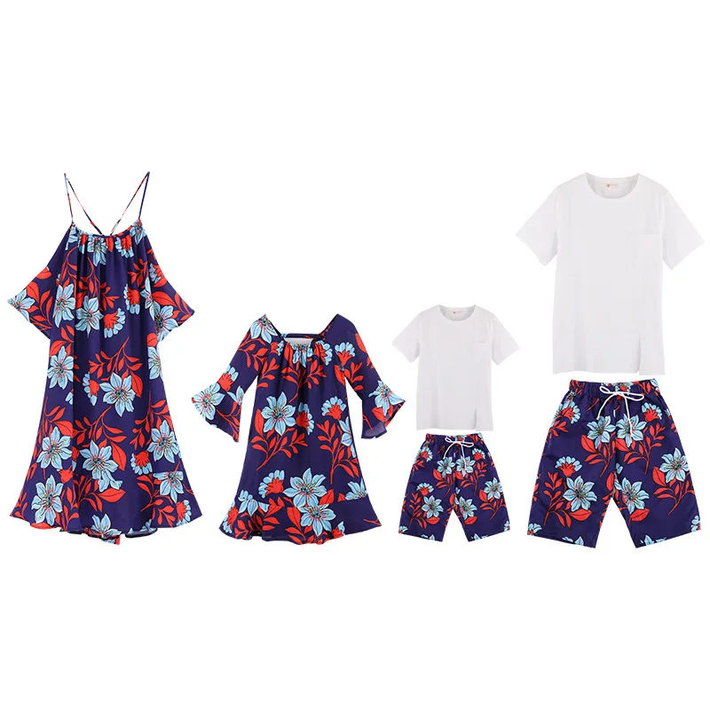 Парная семейная одежда с цветочным рисунком свадебное платье для мамы и дочки