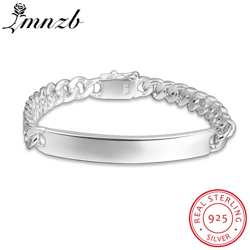 LMNZB Fashion Jewelry Solid 925 Sterling Silver Charm Bracelets Cuff Bangles Wedding Jewelry For Men Women LH182