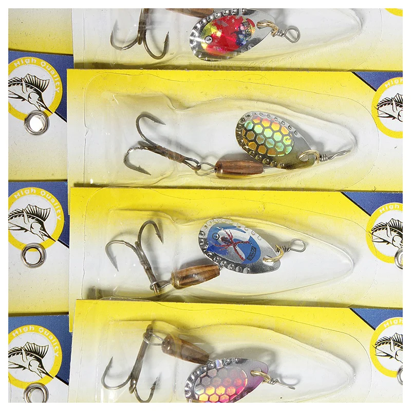 30X Spinner Set of fishing tackle Fishing Blinker Spoon Tackle Zander Perch hooks #8 | Спорт и развлечения