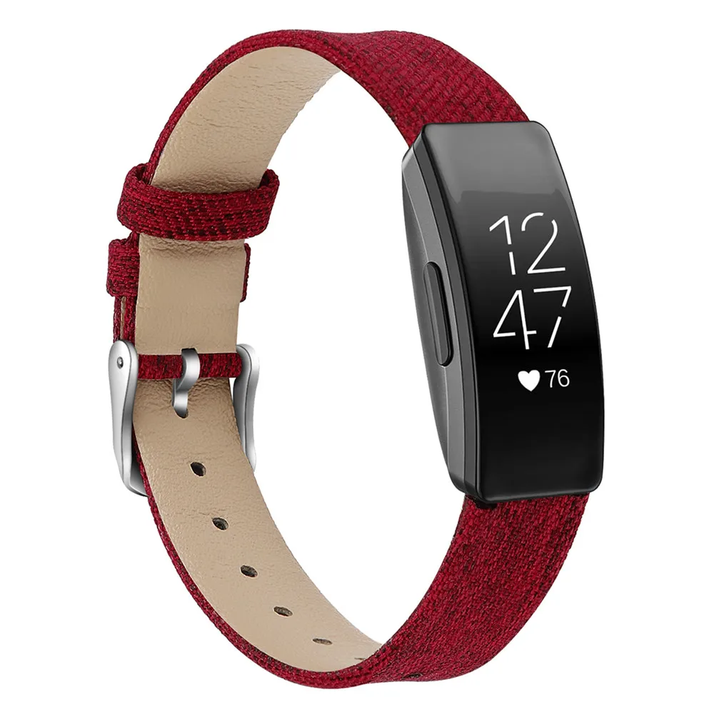 Холст кожаный браслет ремешок для Fitbit Inspire/Inspire HR Smartwatch Замена нейлоновая