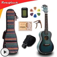 23 inch ukulele mahogany mini hawaii guitar tuner capo bag strings strap 6 picks gift electric guitar uke music concert uk2329b