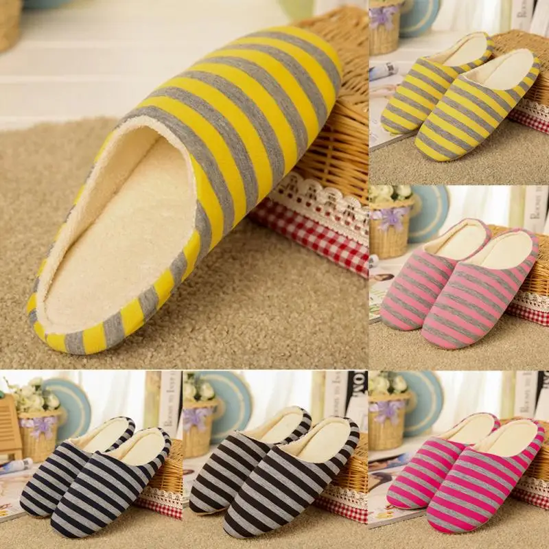 Новинка года; домашние тапочки; Pantufas; зимний хлопковый полосатый тапок; домашняя обувь для пар; Мягкие плюшевые тапочки; Chinelos