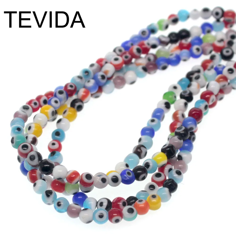 Круглые стеклянные бусины Tevida Q05 6/8/10 мм для сережек браслетов