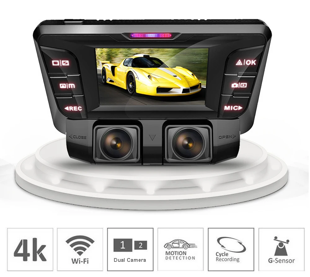 ZUCZUG 4K скрытая Wi-Fi Автомобильная dvr камера Novatek NT96660 видеорегистратор Двойной Объектив SONY IMX323 Автомобильный видеорегистратор двойной полный 1080P