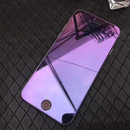 Purple Роскошная цветная зеркальная защитная пленка для экрана для iPhone 6, 6 S, 7 Plus, XS Max, XR, 9 H, закаленное стекло для iPhone 7, 6, 6 S, 5, 5S, 5C, SE - Цвет: Purple