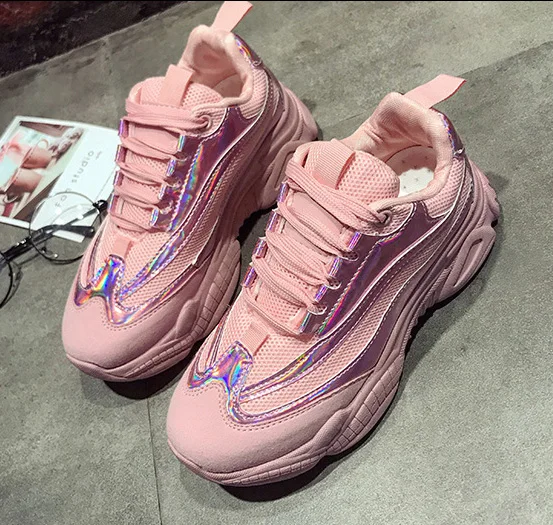 Женская обувь женская с лазером Цвет ослепительный на шнуровке Sapatos Mujer de Zapatos