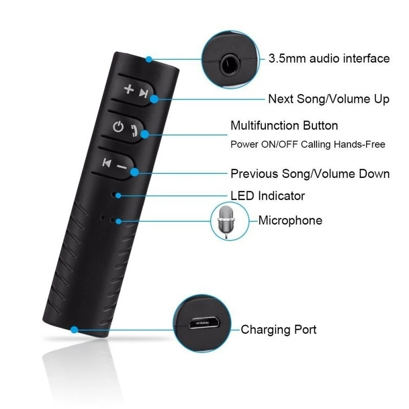 Беспроводной адаптер 3 5 мм Aux для Bluetooth совместимый с 4 0 автомобильного динамика