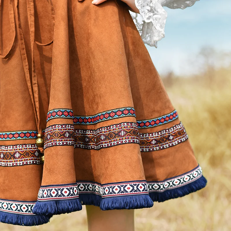 Женская замшевая мини юбка с высокой талией вышивкой|skirt spring|short skirt for womenfashion short |