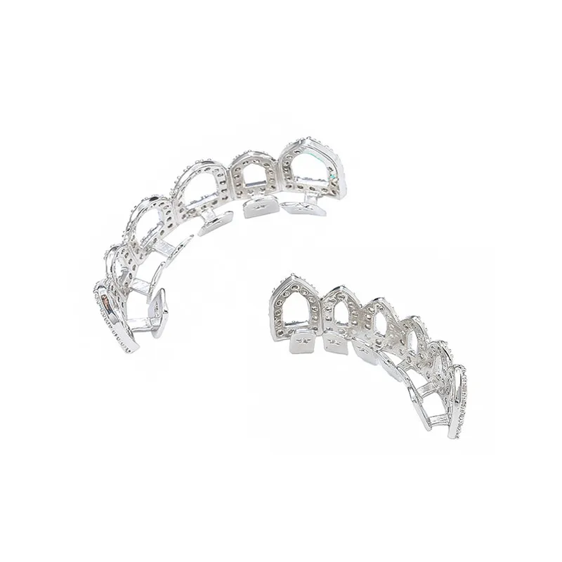 Выдалбливают зубы Grillz AAA циркон Топ и низ зуб набор для мужчин и женщин подарок на Хэллоуин мода Grillz хип хоп ювелирные изделия
