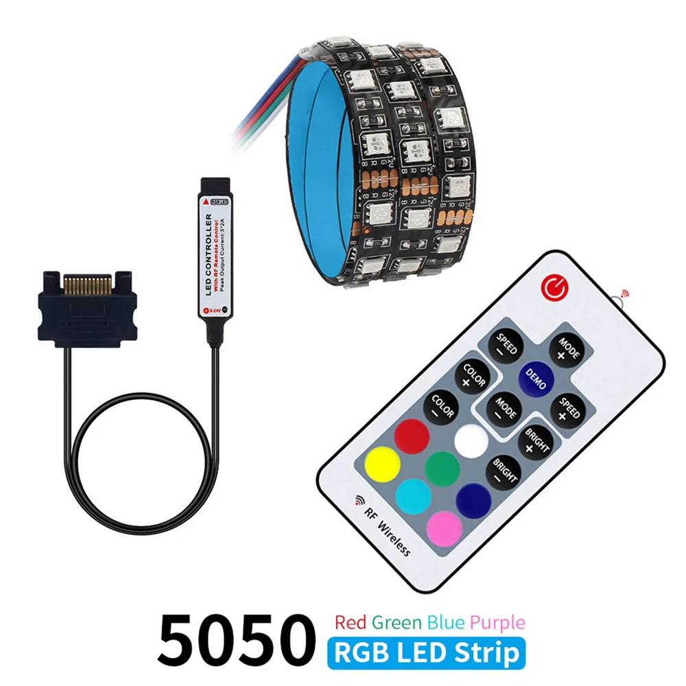 Гибкая светодиодная лента с кабелем Sata 12 В постоянного тока 5050 RGB SMD +