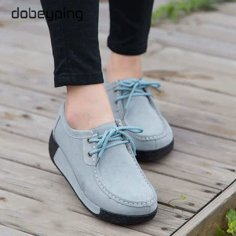 Lace Gray Новинка года; Повседневная замшевая кожаная обувь; женская дышащая Летняя обувь на плоской платформе; женские лоферы; мокасины; женские кроссовки - Цвет: Lace Gray